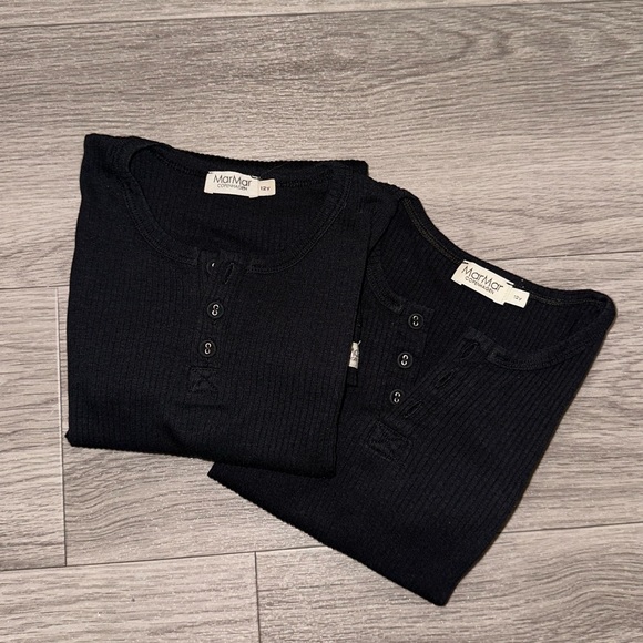 *Bundled 2 Long/Short Sleeve Modal Ribbed Henley Shirts Bundle (Boys, 12y/152cm) - Picture 2 of 8